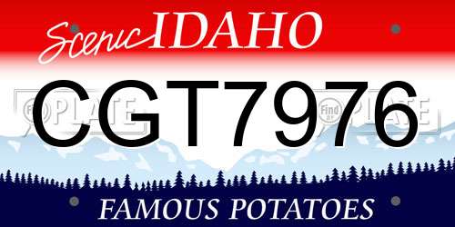 CGT7976 Idaho License Plate