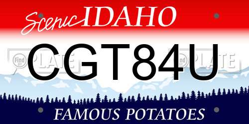 CGT84U Idaho License Plate