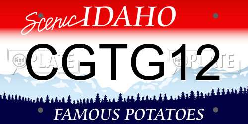 CGTG12 Idaho License Plate