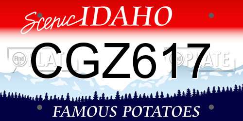 CGZ617 Idaho License Plate