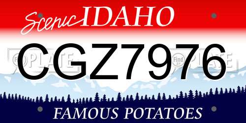 CGZ7976 Idaho License Plate