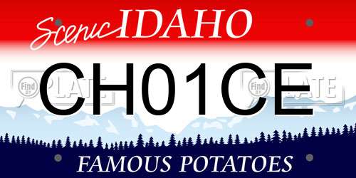 CH01CE Idaho License Plate