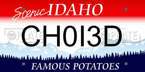 CH0I3D Idaho License Plate