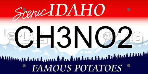 CH3NO2 Idaho License Plate