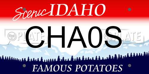 CHA0S Idaho License Plate
