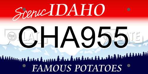 CHA955 Idaho License Plate