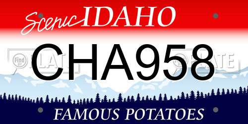 CHA958 Idaho License Plate