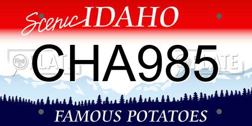 CHA985 Idaho License Plate
