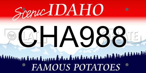 CHA988 Idaho License Plate