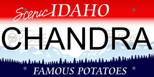 CHANDRA Idaho License Plate
