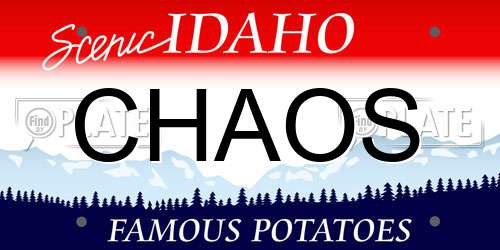 CHAOS Idaho License Plate