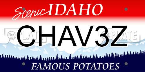 CHAV3Z Idaho License Plate