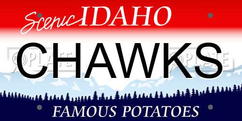 CHAWKS Idaho License Plate