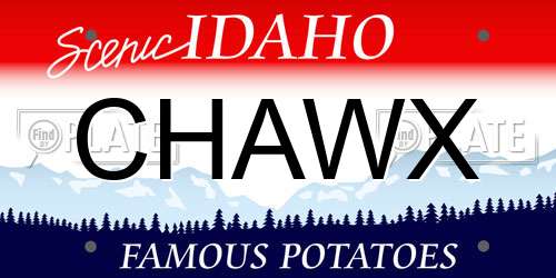 CHAWX Idaho License Plate