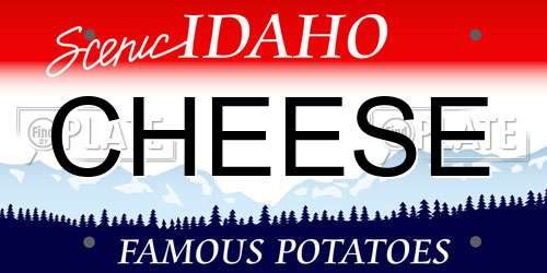 CHEESE Idaho License Plate