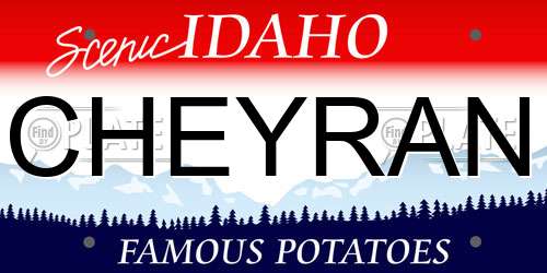 CHEYRAN Idaho License Plate