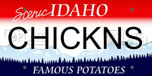 CHICKNS Idaho License Plate