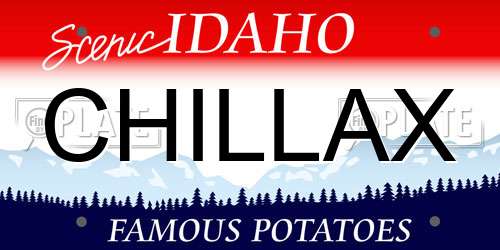 CHILLAX Idaho License Plate