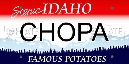 CHOPA Idaho License Plate
