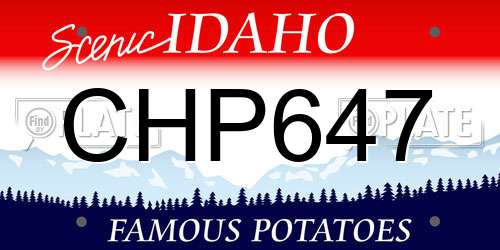 CHP647 Idaho License Plate