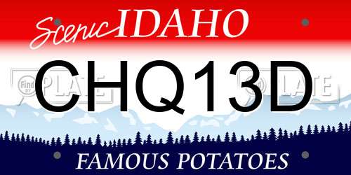 CHQ13D Idaho License Plate