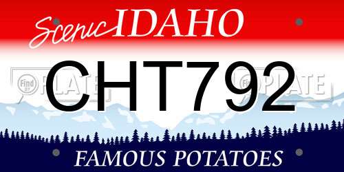 CHT792 Idaho License Plate