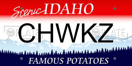 CHWKZ Idaho License Plate