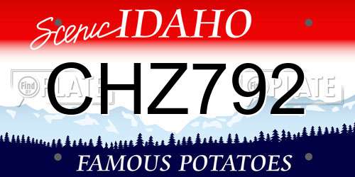 CHZ792 Idaho License Plate