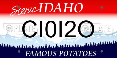 CI0I2O Idaho License Plate