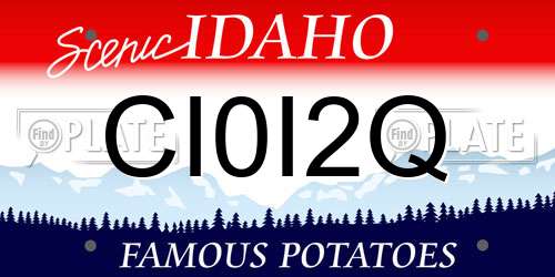 CI0I2Q Idaho License Plate