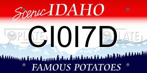 CI0I7D Idaho License Plate