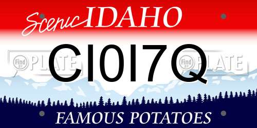 CI0I7Q Idaho License Plate