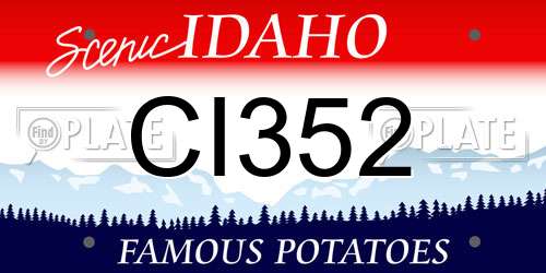 CI352 Idaho License Plate