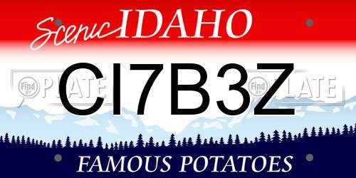 CI7B3Z Idaho License Plate