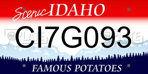 CI7G093 Idaho License Plate