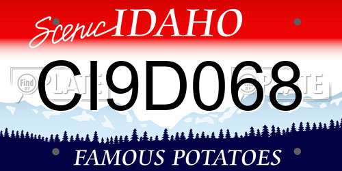 CI9D068 Idaho License Plate