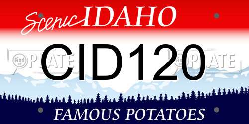 CID120 Idaho License Plate