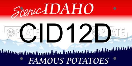 CID12D Idaho License Plate