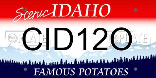 CID12O Idaho License Plate