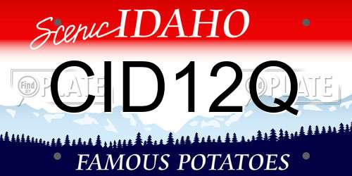 CID12Q Idaho License Plate