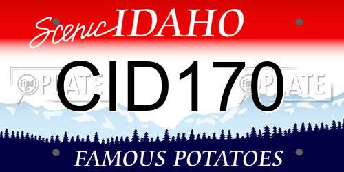 CID170 Idaho License Plate