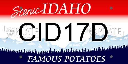 CID17D Idaho License Plate