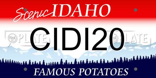 CIDI20 Idaho License Plate