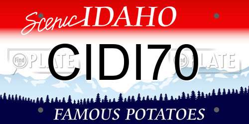 CIDI70 Idaho License Plate
