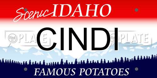 CINDI Idaho License Plate