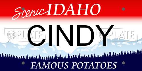 CINDY Idaho License Plate