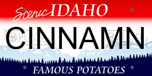 CINNAMN Idaho License Plate