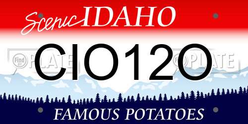 CIO12O Idaho License Plate