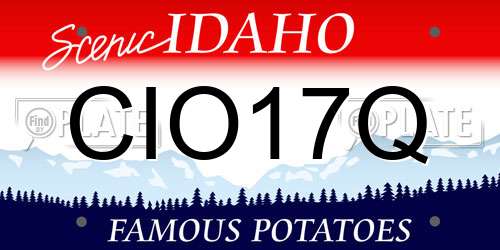 CIO17Q Idaho License Plate