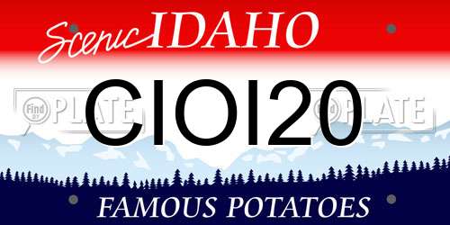 CIOI20 Idaho License Plate